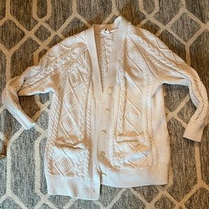 Off white Aritzia Cableknit cardigan